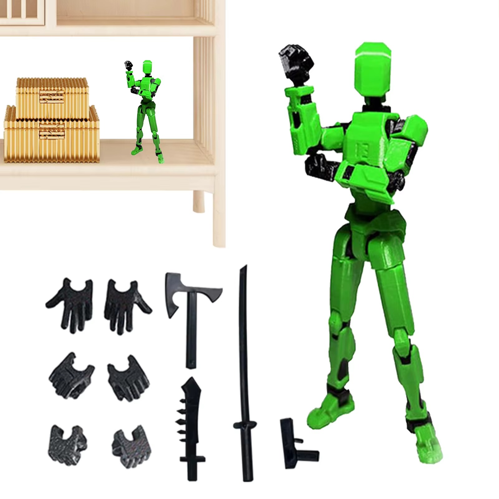 13-Joint Fully Articulated Action Figure (Green)