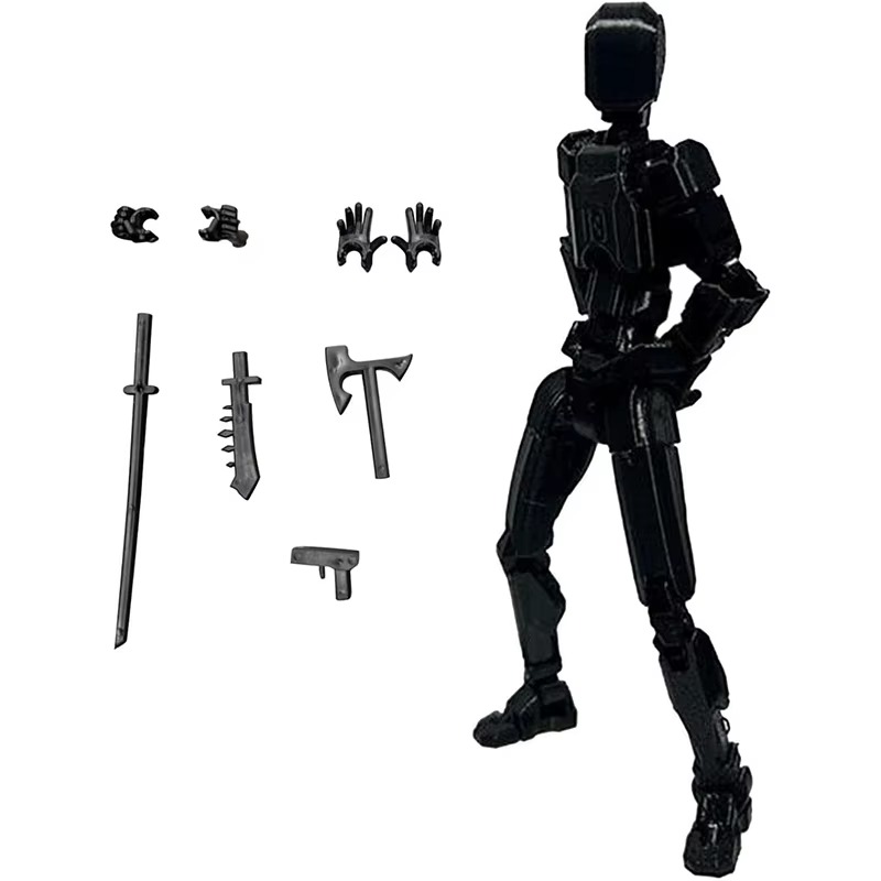 13-Joint Fully Articulated Action Figure (Black)