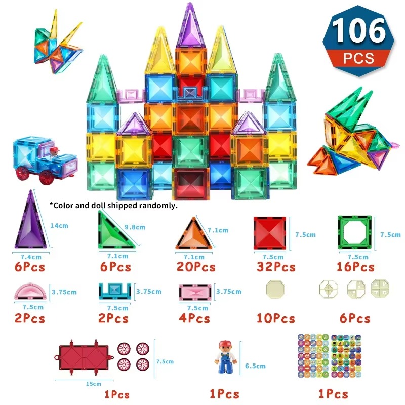 Star Diamond Magnetic Tiles (106 Pcs)