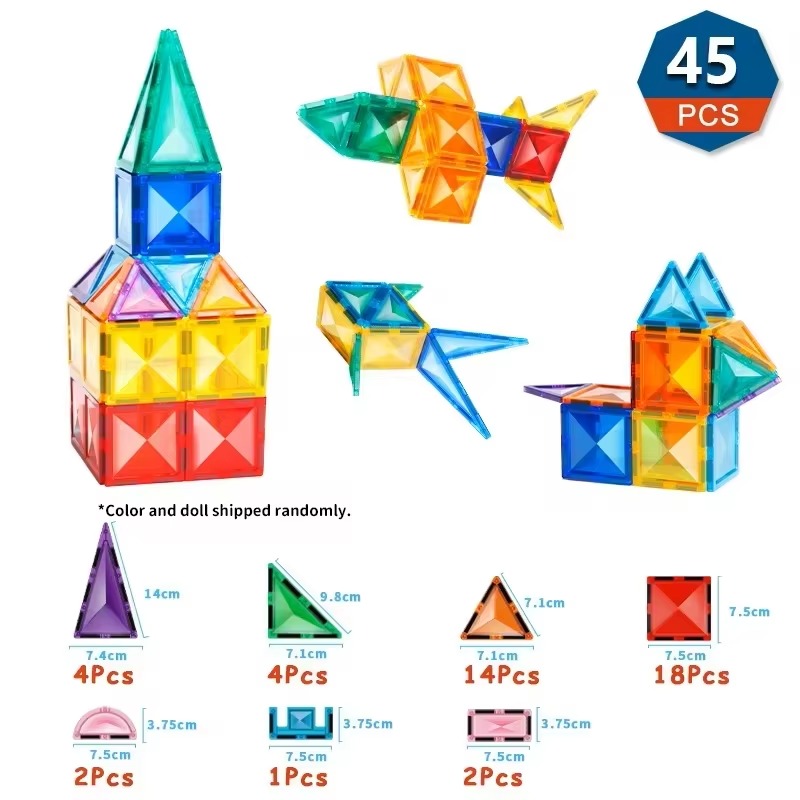 Star Diamond Magnetic Tiles (45 Pcs)